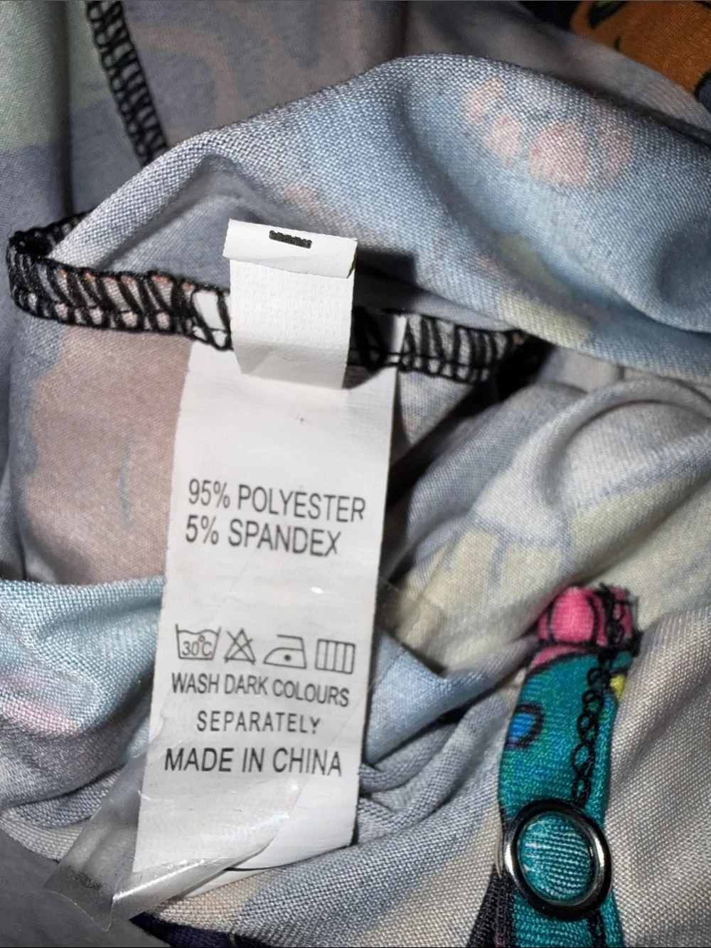 Womens Black Multicolor RUGRATS-Print One-Piece Pajama - Picture 8 of 8